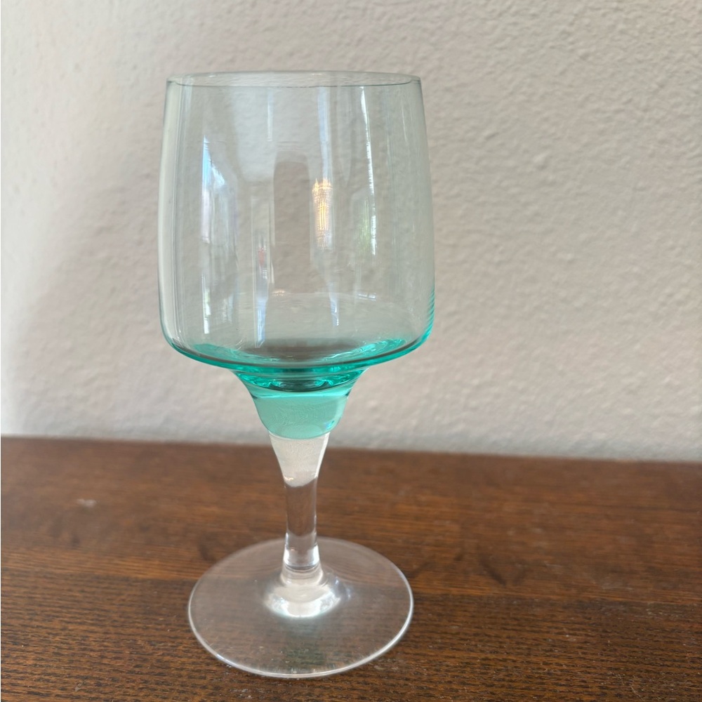 Sasaki Harmony Aqua wine glass vintage